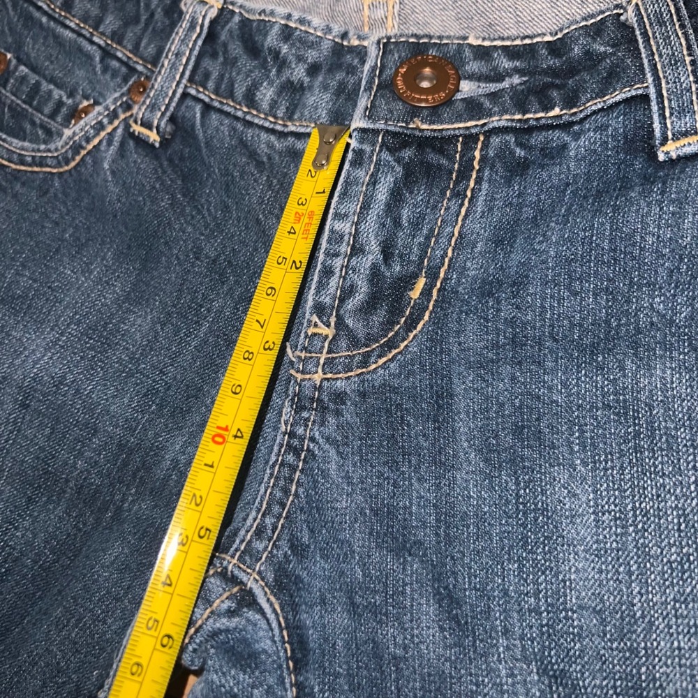Y2K 2000s American Eagle Straight 77 Jeans Womens 0 Long Dark Wash Low Rise - Picture 11 of 13
